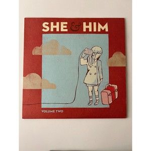 She & Him Volume Two LP 2010 MRG354 Zooey Deschanel Orig Inner VG+ Download Card